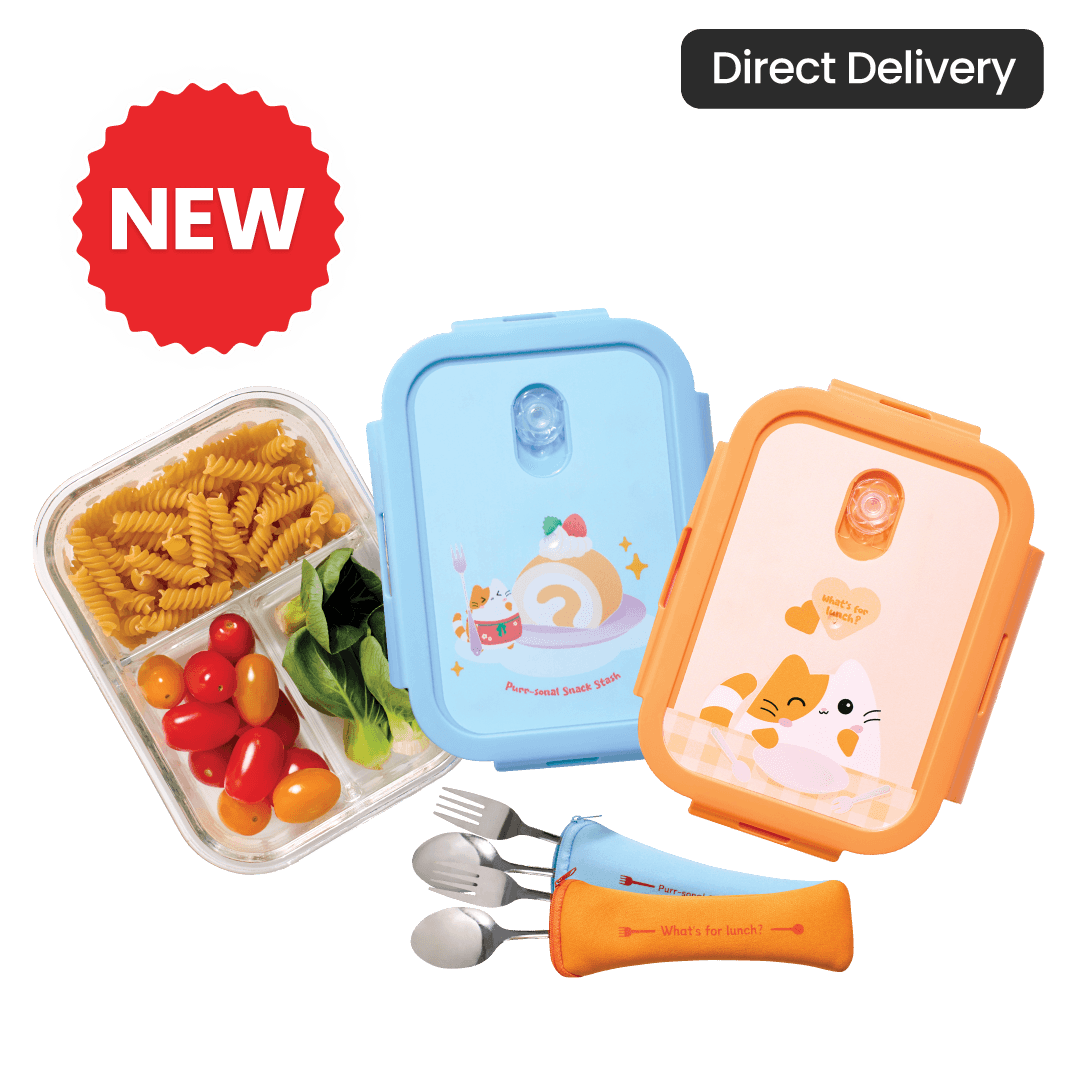 Blinkie Glass Container with Cutlery