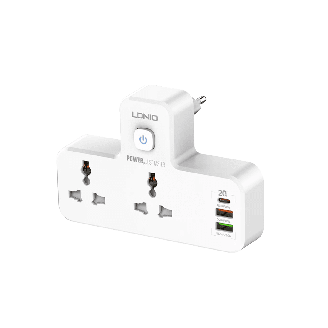 SC2311 2 Universal Port + 3 Port USB 20W PD & QC3.0 Power Socket
