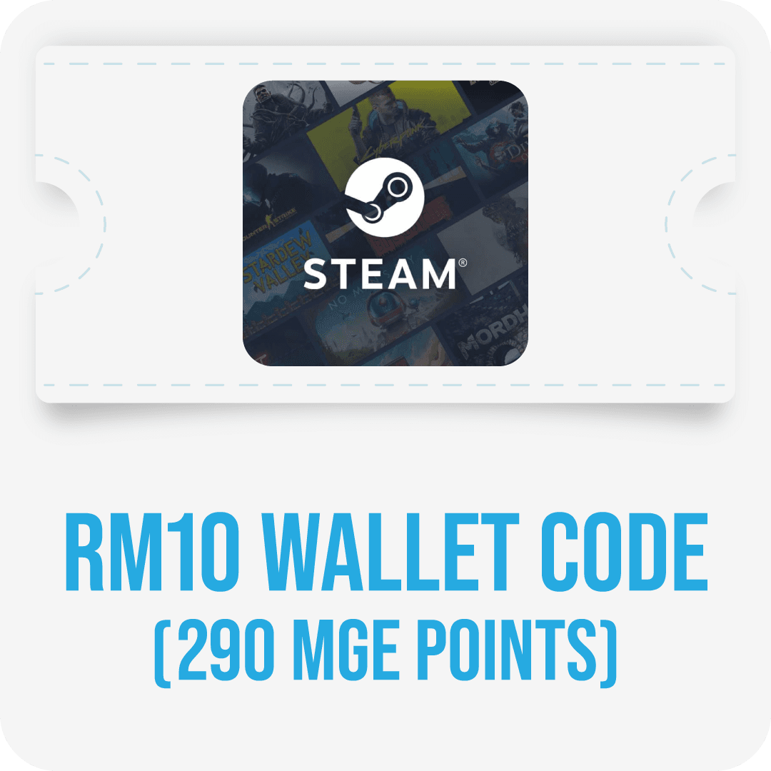 Steam Wallet RM10 Code (290 MGE Points)